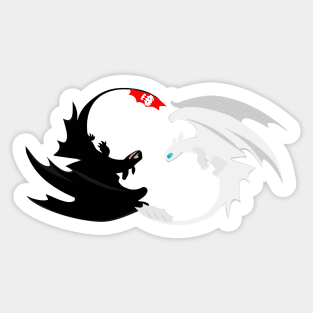 Toothless and Light Fury - How to train your dragon Sticker